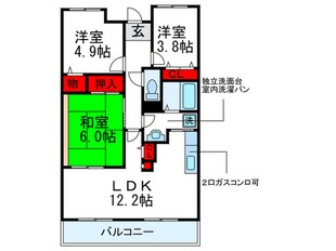 ｸﾞﾗﾝﾍﾞｰﾙ桃山台の物件間取画像